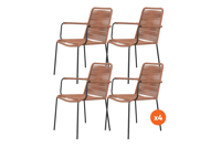 Set van 4 - Denver Rope stapelbare stoel - Terracotta Set van 4 - Denver Rope stapelbare stoel - Terracotta