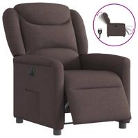 Fauteuil verstelbaar elektrisch stof donkerbruin
