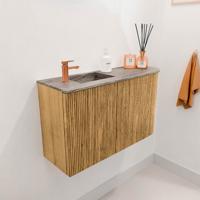 Toiletmeubel Mondiaz Joya Dlux | 71.6 cm | Meubelkleur Oak | Faye wastafel Oza Wasbak Links | 1 kraangat