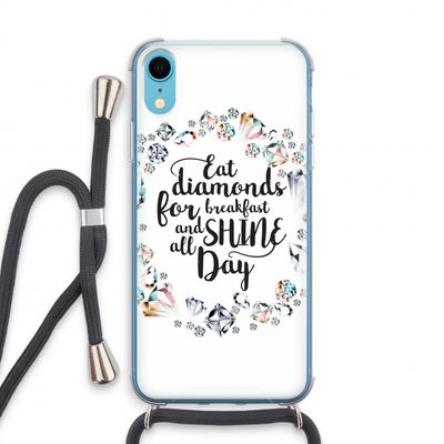 Diamonds: iPhone XR Transparant Hoesje met koord