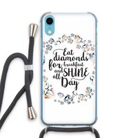 Diamonds: iPhone XR Transparant Hoesje met koord