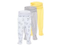 lupilu 3 baby joggingbroeken (50/56, Grijs/wit/geel) - thumbnail