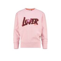 Vingino sweater Nerissa met tekst en pailletten lichtroze - thumbnail