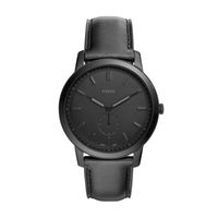 Horlogeband Fossil FS5447 Leder Zwart 22mm