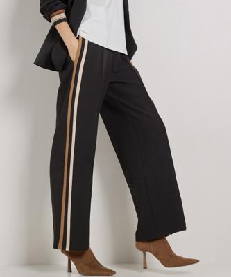 wide fit broek met strepen wide fit broek met strepen