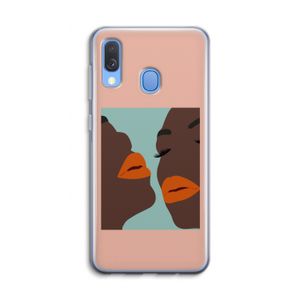 Orange lips: Samsung Galaxy A40 Transparant Hoesje