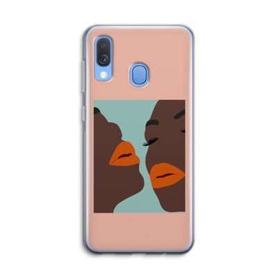Orange lips: Samsung Galaxy A40 Transparant Hoesje