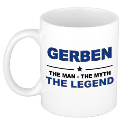 Gerben cadeau mok - man myth legend - naam koffiemok - 300 ml - collega - vaderdag Gerben cadeau mok - man myth legend - naam koffiemok - 300 ml - collega - vaderdag