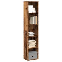 Boekenkast 40x30x189 cm bewerkt hout oud houtkleurig