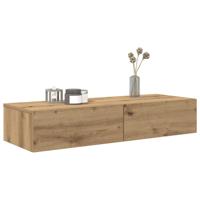 Wandschap met lades 100x36x19 cm bewerkt hout artisanaal eiken