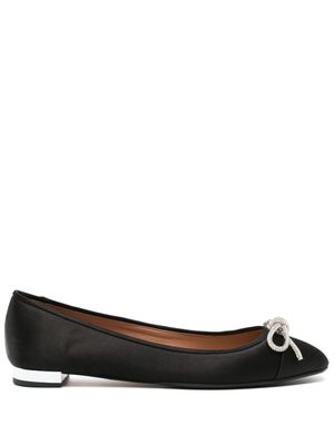 Aquazzura ballerines Parisina à fini satiné - Noir
