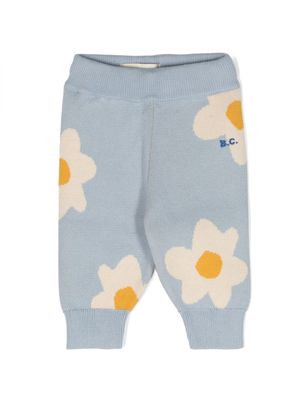 Bobo Choses legging en coton à fleurs - Bleu
