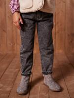 Mom jeans met hartjeszakken op de achterkant Meisje grijs