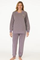 Tenderness dames pyjama Velours - Lila Flower - Warme winter pyjama - Teddy