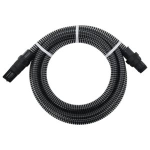 VidaXL Zuigslang met pvc koppelingen 1,1&apos;&apos; 4 m pvc zwart