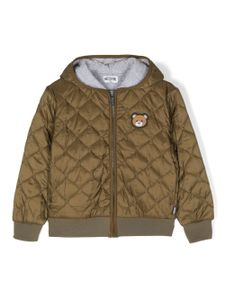 Moschino Kids veste matelassée à patch Teddy Bear - Vert