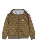 Moschino Kids veste matelassée à patch Teddy Bear - Vert