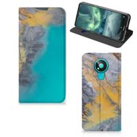 Nokia 3.4 | Standcase | Marble Blue Gold