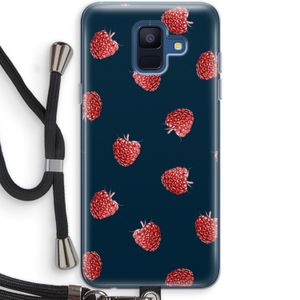 Framboosjes: Samsung Galaxy A6 (2018) Transparant Hoesje met koord