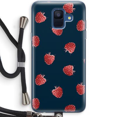 Framboosjes: Samsung Galaxy A6 (2018) Transparant Hoesje met koord