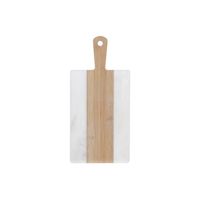 Snijplank DKD Home Decor Wit Natuurlijk Bamboe Marmer Plastic Rechthoekig 38 x 18 x 1 cm - thumbnail