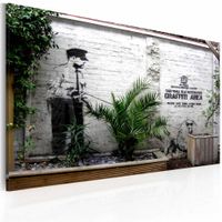 Schilderij - Banksy - Graffiti Area, 40x60cm , wanddecoratie , premium print op canvas