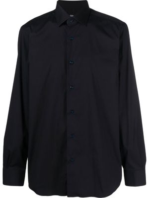 Barba chemise en coton à manches longues - Bleu