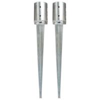 VidaXL Grondpinnen 2 st 10x76 cm gegalvaniseerd staal zilverkleurig