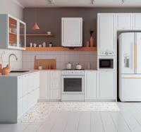 Tapijt in terrazzo-structuur in scandinavische stijl