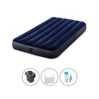Intex Luchtbedset - 1-Persoons - 99 x 191 x 25 cm - Blauw + Accessoires