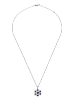 LEO PIZZO collier Augusta en or blanc 18ct serti de diamants et de saphirs - Argent