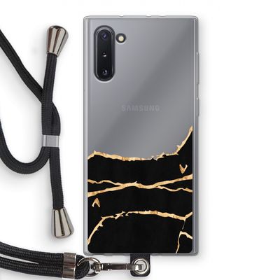 Gouden marmer: Samsung Galaxy Note 10 Transparant Hoesje met koord