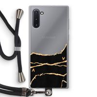 Gouden marmer: Samsung Galaxy Note 10 Transparant Hoesje met koord