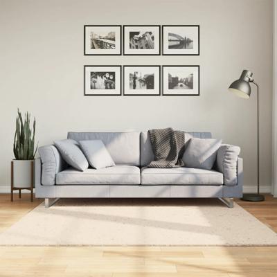 VidaXL Vloerkleed huarte laagpolig zacht wasbaar 160x160 cm beige