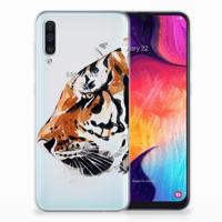 Smartphone hoesje Samsung Galaxy A50 Watercolor Tiger