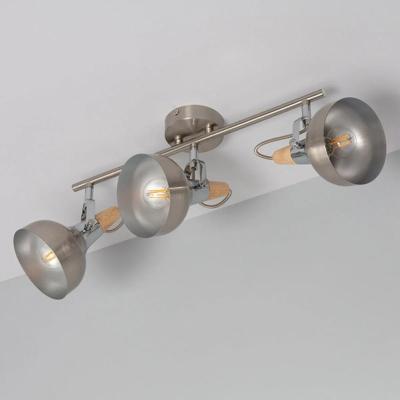 Plafondspot zilver recht &apos;Omar&apos; modern 3 spots e14 fitting verstelbaar zilver