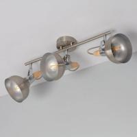 Plafondspot zilver recht &apos;Omar&apos; modern 3 spots e14 fitting verstelbaar zilver