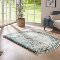 Dubbelzijdig Rond Vloerkleed Borbon Groen Ø 200 Cm Laagpolig NORTHRUGS - Dekbed-Discounter.nl