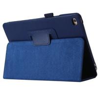 Litchi textuur horizontale Flip PU lederen beschermhoes met houder voor iPad mini 2019 (donkerblauw)