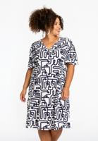 Yoek Jurk pleated sleeve MAZE | Wit | Maat 50/52