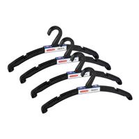 Kledinghangers Jackets - 20x stuks - kunststof - zwart - 42 cm - vaste haak