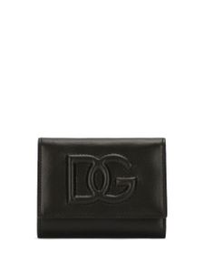 Dolce & Gabbana portefeuille en cuir à logo DG embossé - Noir