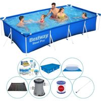 Zwembad Combi Deal - Bestway Steel Pro Rechthoekig 400x211x81 cm - thumbnail