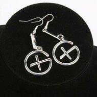 Geocaching - Oorbellen - hangend trackable - zilver