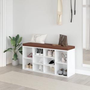 Schoenenrek 103x30x48 cm bewerkt hout hoogglans wit