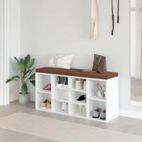 Schoenenrek 103x30x48 cm bewerkt hout hoogglans wit