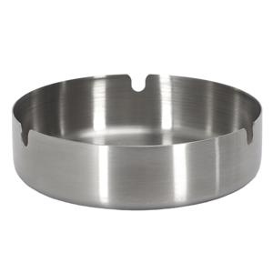 Home deco factory asbak - metaal - zilver - D12 cm - rond