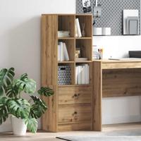 Highboard met lade artisanaal eikenkleurig 45.5 x 34 x 127 cm