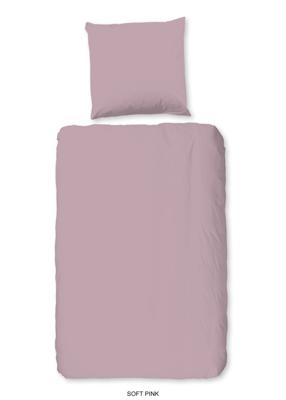 Good Morning Dekbedovertrek "uni dessin" - Roze - (135x200 cm) - Katoen