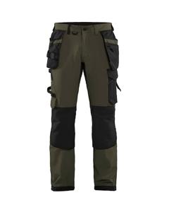 Blåkläder Werkbroek met 4-weg stretch 15221645 | Groen/Zwart | Maat 62 - 7330509723258